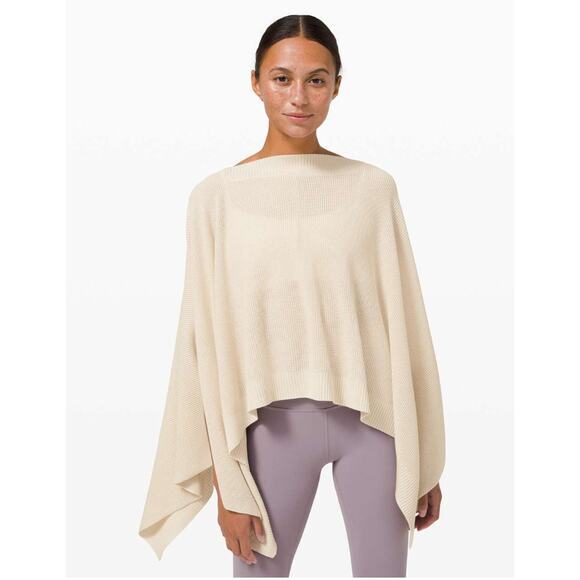 lululemon athletica Sweaters - Lululemon‎ Forward Flow Poncho White Opal